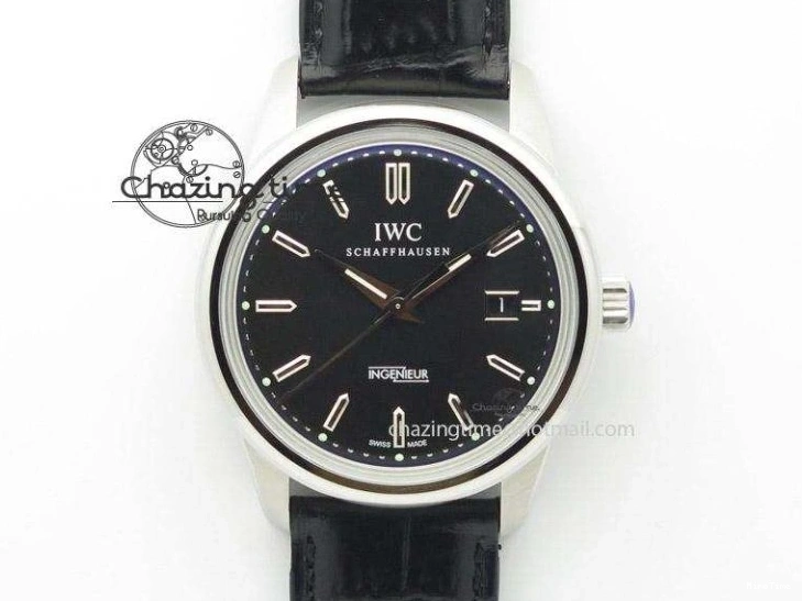 MIROTIME 0201 Da Vinci IW356601 SS TW 1:1 Best Edition Blue Dial On Black Leather Strap A Durable 7239
